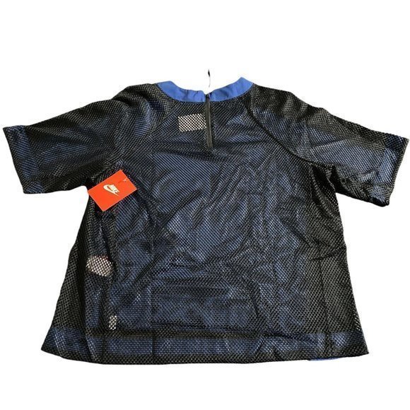 Nike Court Tennis Mesh Zip Top Short Sleeve Women’s Size M Navy Blue 815746-423 - Picture 7 of 8